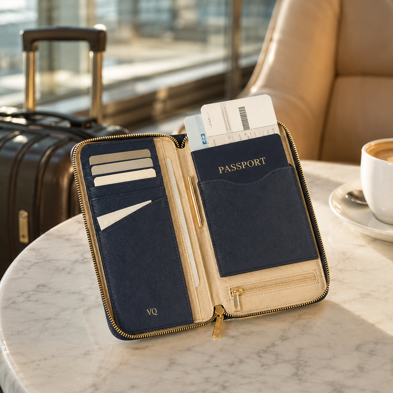 Varenqio Passport & Card Wallet lifestyle