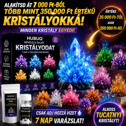 💎 HUBUQ® Luxus Kristály Műhely – Prémium kristálynövesztő por