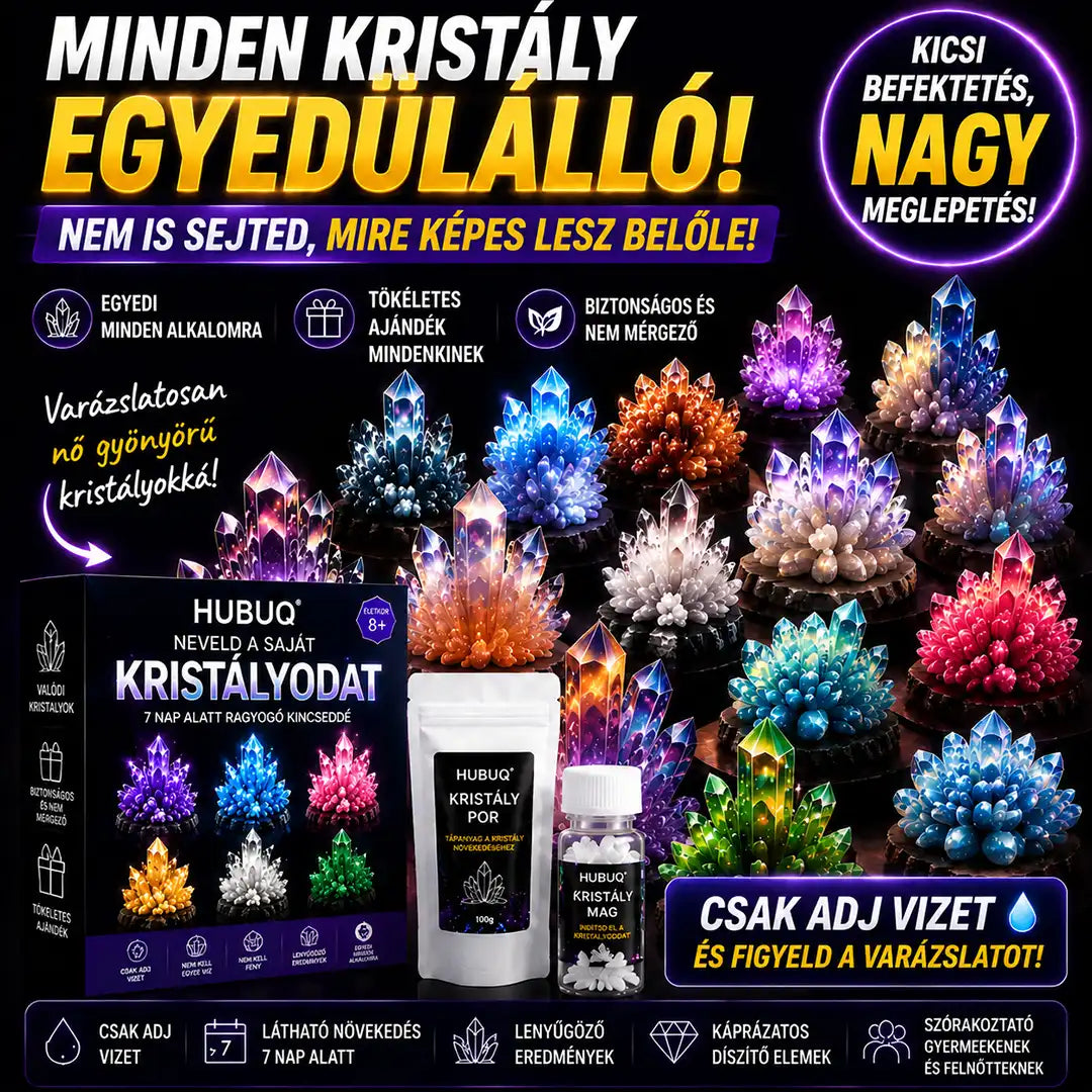 💎 HUBUQ® Luxus Kristály Műhely – Prémium kristálynövesztő por